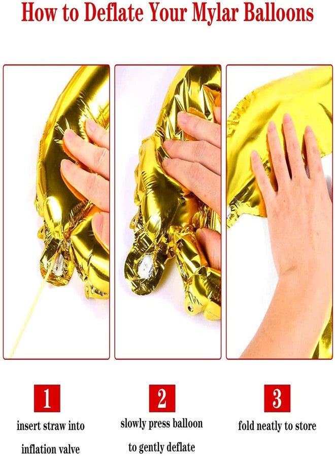 Virtue morals 100 Pcs Foil Chain Balloons Gold Jumbo Chain Balloons for 80s 90s Party Decorations Giant Balloon, 16 Inch - Image 4